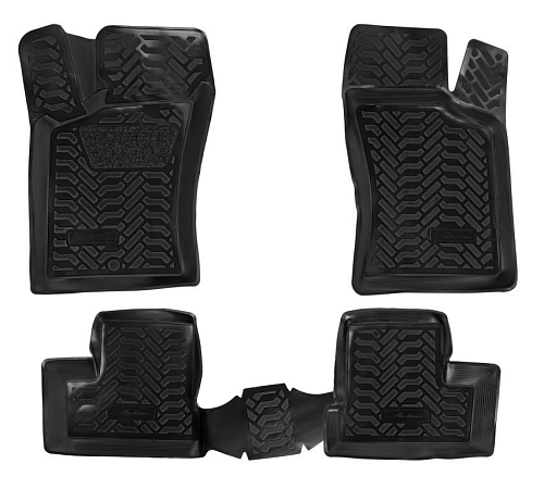 Ковры для Daewoo Nexia (95-08-), 4 шт., выс. борт, 3D с подпятником, ТЭП, черн.