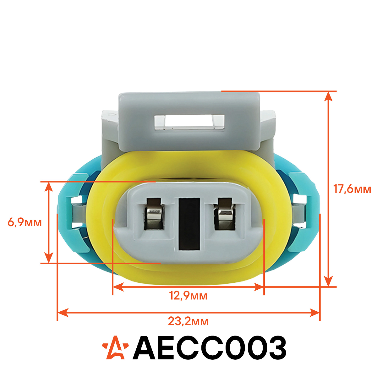 Разъём 2 pin с проводами для датчика пол. коленвала, компрессора кондиц. Лада