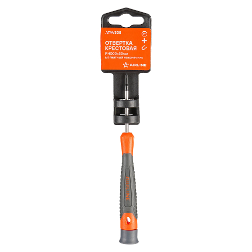 Отвертка крестовая PH000x50мм, магнитный наконечник, пласт.подвес