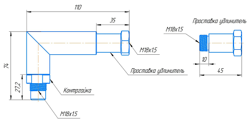 Эмулятор (обманка) датчика кислорода c выносом, угловой