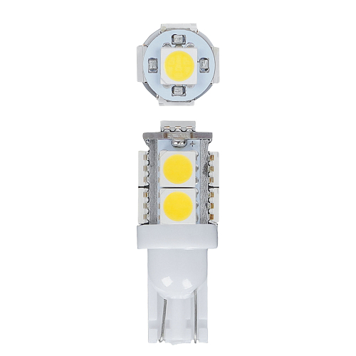 Лампа светодиодная W5W (T10) STANDARD, 6000K (Белый), 24В, 1.2Вт, 9LED, Полярная