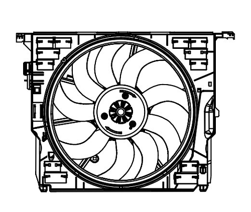 Электровентилятор охлаждения для автомобилей BMW 5 (F10) (10-)/7 (F01) (08-) [B47;N53/55] (с кожухом) (600W)