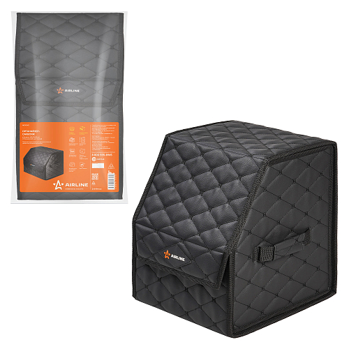 Органайзер-саквояж в багажник (30*30*35 см), стёганный ромб, цвет черный