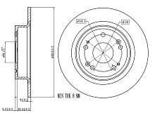 Диски тормозные для автомобилей Honda Accord (14-) задний d=282 окрашенный