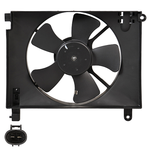 Электровентилятор охлаждения для автомобилей Chevrolet Aveo (02-) (с кожухом 354x440)