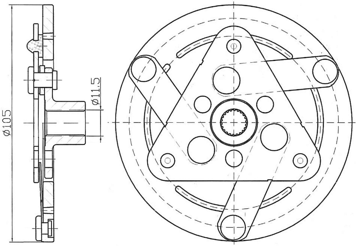 Пластина прижимная муфты компрессора кондиционера для автомобилей VW Polo Sedan (11-) 1.6i [CFNA]