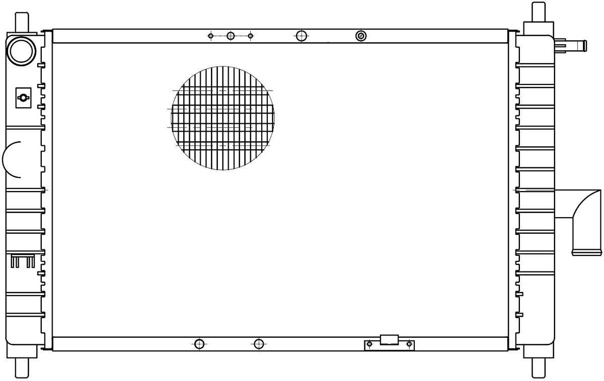 Радиатор охлаждения для автомобилей Daewoo Matiz (01-) 0.8i/1.0i MT (сборный)