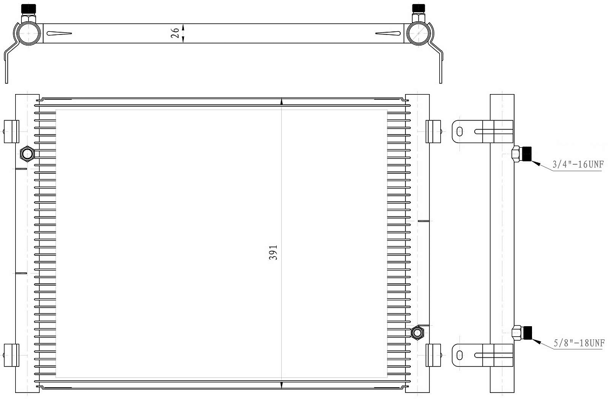 Радиатор кондиционера для экскаваторов-погрузчиков Terex TLB 825