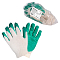 Перчатки трикотажные ХБ с латексным покрытием ладони, зеленые, (к-т 5 пар) 13 класс, модель AM_ct24ll