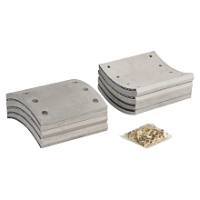 Накладка тормозной колодки для прицепов BPW/SAF (WVA 19477/19478) ремкомплект 4+4 шт. R1 с заклёпками