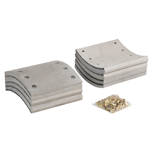 Накладка тормозной колодки для прицепов BPW/SAF (WVA 19477/19478) ремкомплект 4+4 шт. R1 с заклёпками