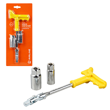 Ключ свечной Т-образный карданный 250мм головки 16,21мм пласт.рукоятка, резиновый фиксатор