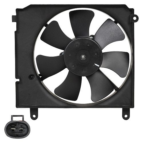 Электровентилятор охлаждения для автомобилей Chevrolet Lanos (97-) (с кожухом)