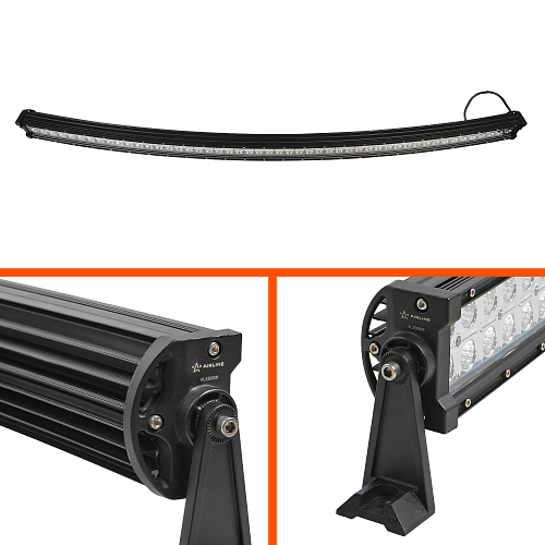 Фара (балка) светодиодная двухрядная изогнутая, 100LED, комбинированный свет, 300Вт, 1323х78х60мм, 12/24В, PRO