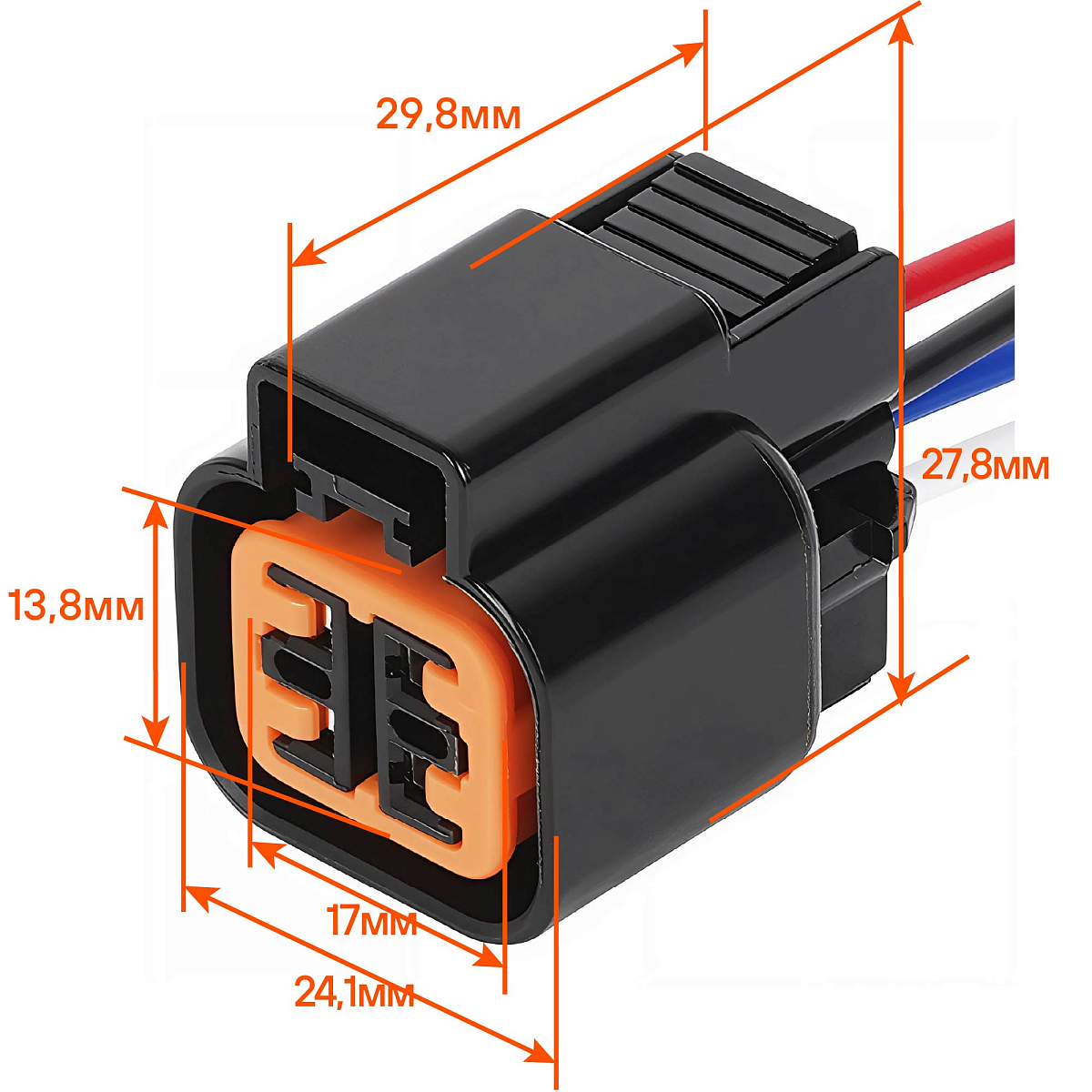 Разъём 4 pin с проводами для датчика кислорода Hyundai, Kia, Chevrolet