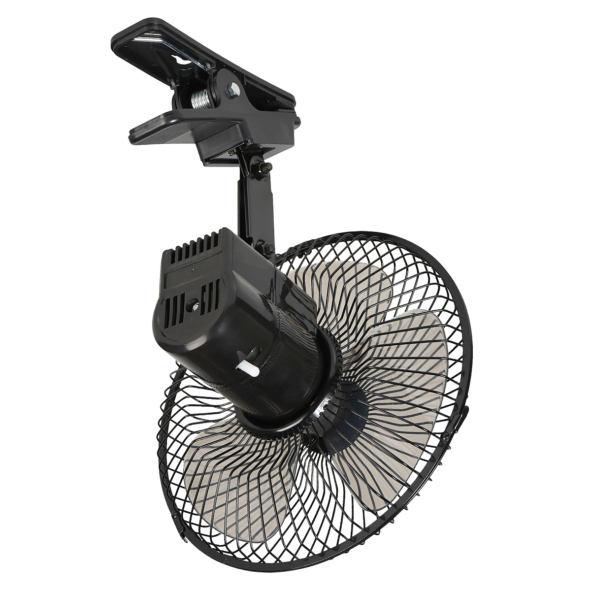 Вентилятор в салон 22см, 24В PRO, с автоповоротом, металл.корпус, прищепка