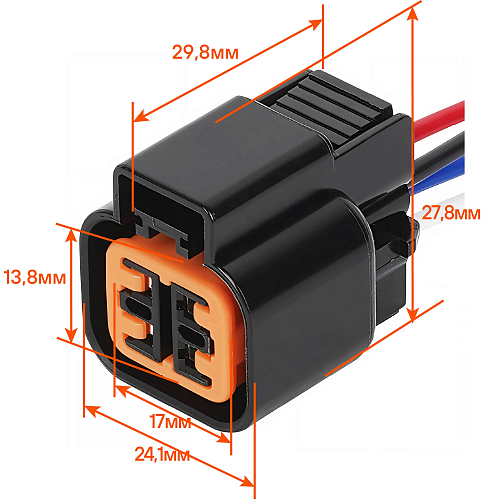 Разъём 4 pin с проводами для датчика кислорода Hyundai, Kia, Chevrolet