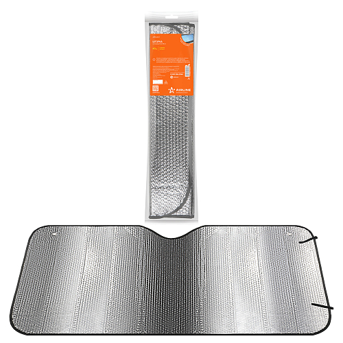 Шторка солнцезащитная 60*125см на лобовое стекло, 140г/м2, серая (60*125 см)