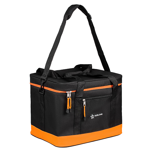 Сумка-холодильник (термосумка) 40 л, 41*31*32 см, цвет черный/оранжевый