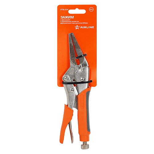 Зажим с фиксацией с удлиненным захватом двухкомпонентная рукоятка 225мм