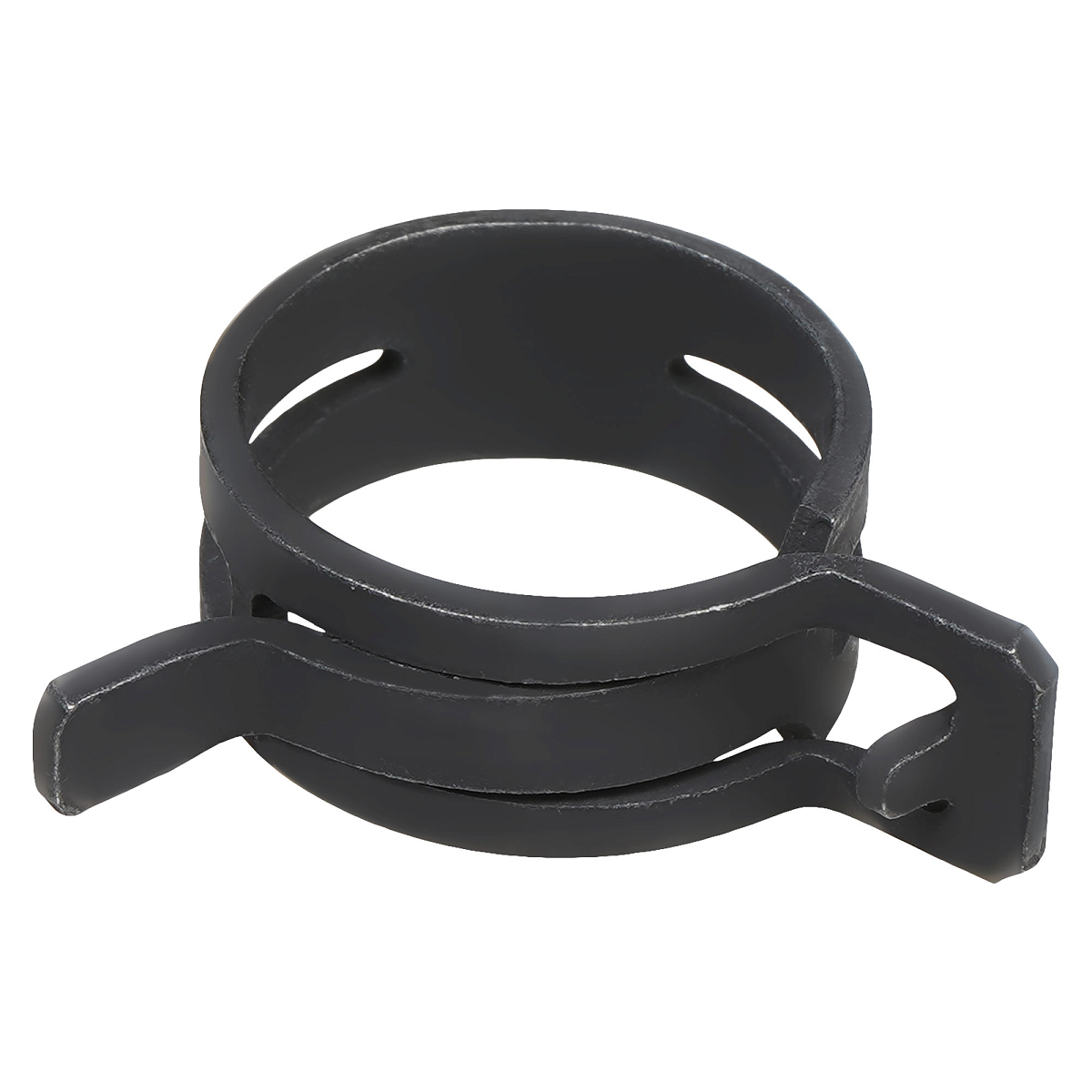 Хомут пружинный 25 (23,5-26,8/12мм), мин.24мм, самозажимной, хром-цинк(dacromet),черный