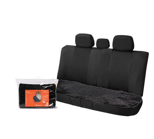 Накидка из искусственного меха, черная с коротким ворсом, на заднее сиденье, 1 шт.