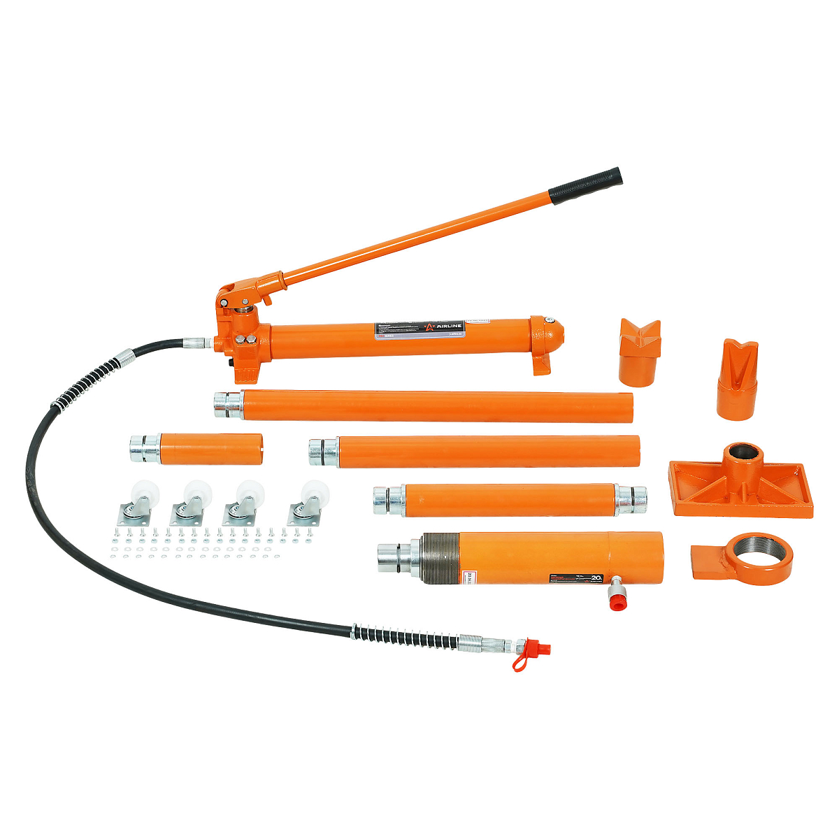 Растяжка гидравлическая для кузовных работ 20т, набор 18 пр., желез. кейс