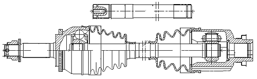 Привод передний левый для автомобилей Mitsubishi Lancer Evolution VII (01-)