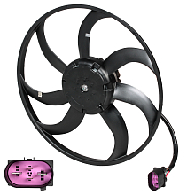 Электровентилятор охлаждения для автомобилей Skoda Octavia A5 (04-)/VW Jetta (04-)/Golf V (03-)/Golf VI (08-) (400W; 410 мм.) (без кожуха)