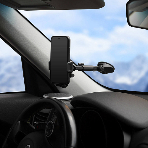 Держатель для телефона автомобильный на торпедо/лоб. стекло присоска-липучка