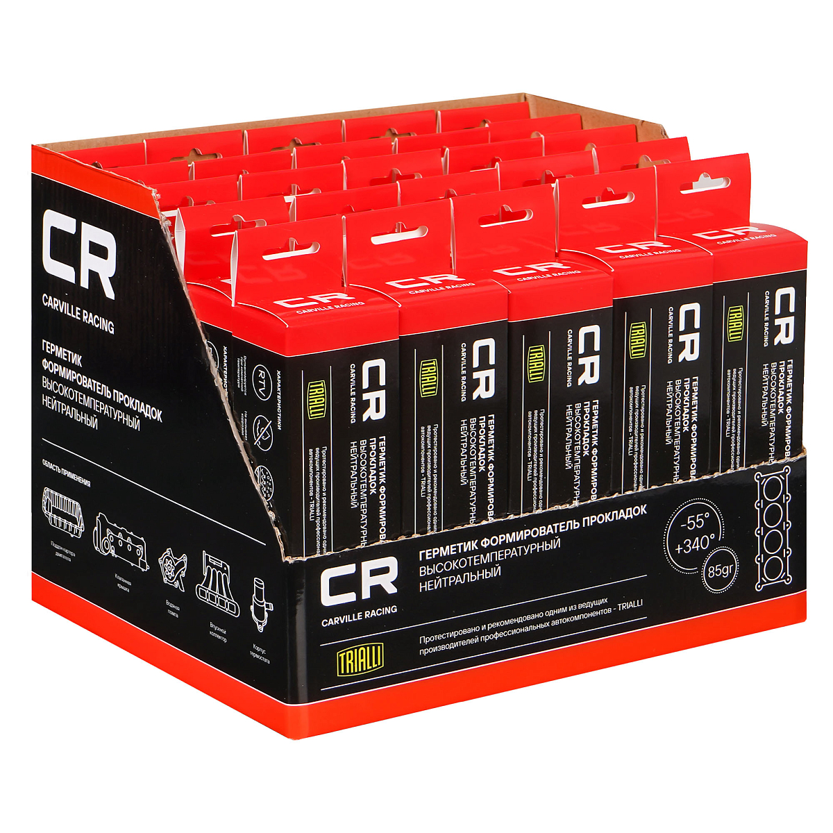 Герметик формирователь прокладок силиконовый высокотемпературный нейтральный, красный, туба 85г.