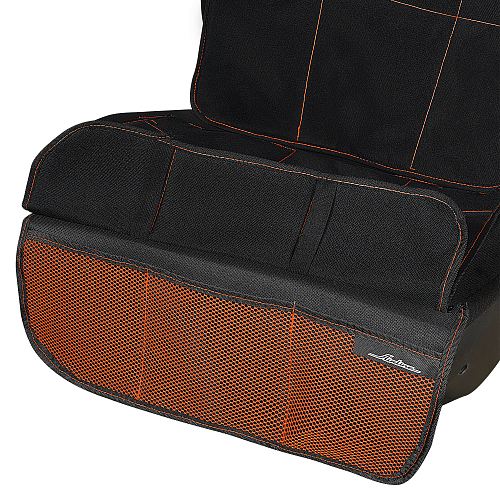 Накидка защ. под детское автокресло (108*46 см) со спинкой, с карманом, полиэстер, черн.