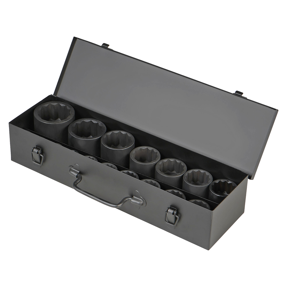 Набор головок ударных 3/4"DR L=56мм, 12гр. 17пр. (19-55мм) металл.кейс