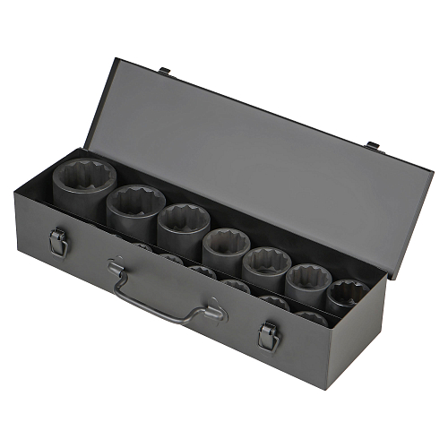 Набор головок ударных 3/4"DR L=56мм, 12гр. 17пр. (19-55мм) металл.кейс