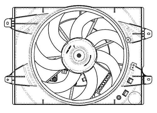 Электровентилятор охлаждения для автомобилей Exeed VX (21-)/TXL (19-) 2.0T (с кожухом)