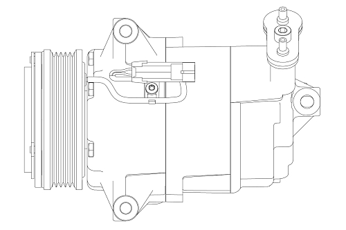 Компрессор кондиционера для автомобилей Astra H (04-) 1.6i/1.8i