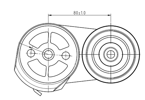 Ролик приводного ремня для автомобилей Shaanxi/Shacman F2000 /F3000 (12-) [WP10] (с натяжным механизмом) компрессора АС