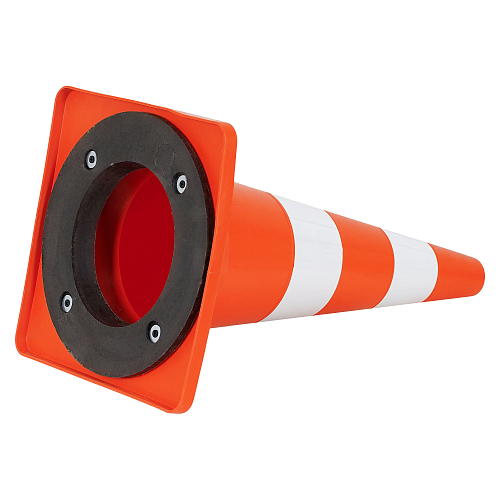 Конус дорожный 520мм, 2 световозвр.полосы с утяжелителем, оранжевый