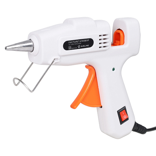 Пистолет (термо) клеевой электрический, сопло 7мм, 220В/40Вт, белый/оранж.