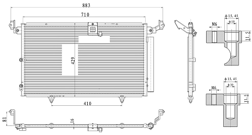 Радиатор кондиционера для автомобилей RX (98-)