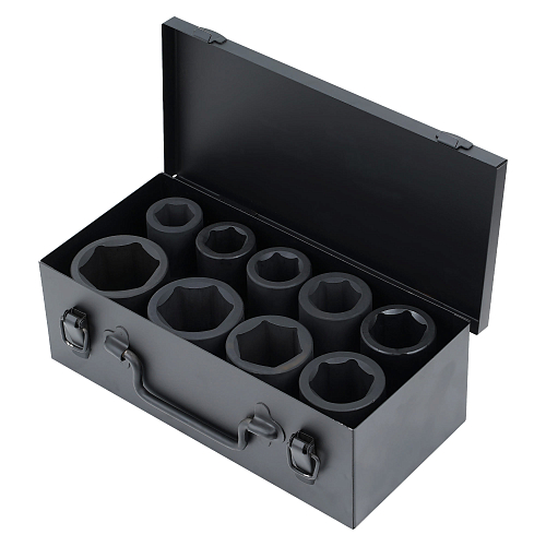 Набор головок ударных 1"DR L=90мм, 9пр. (26-50мм) металл.кейс