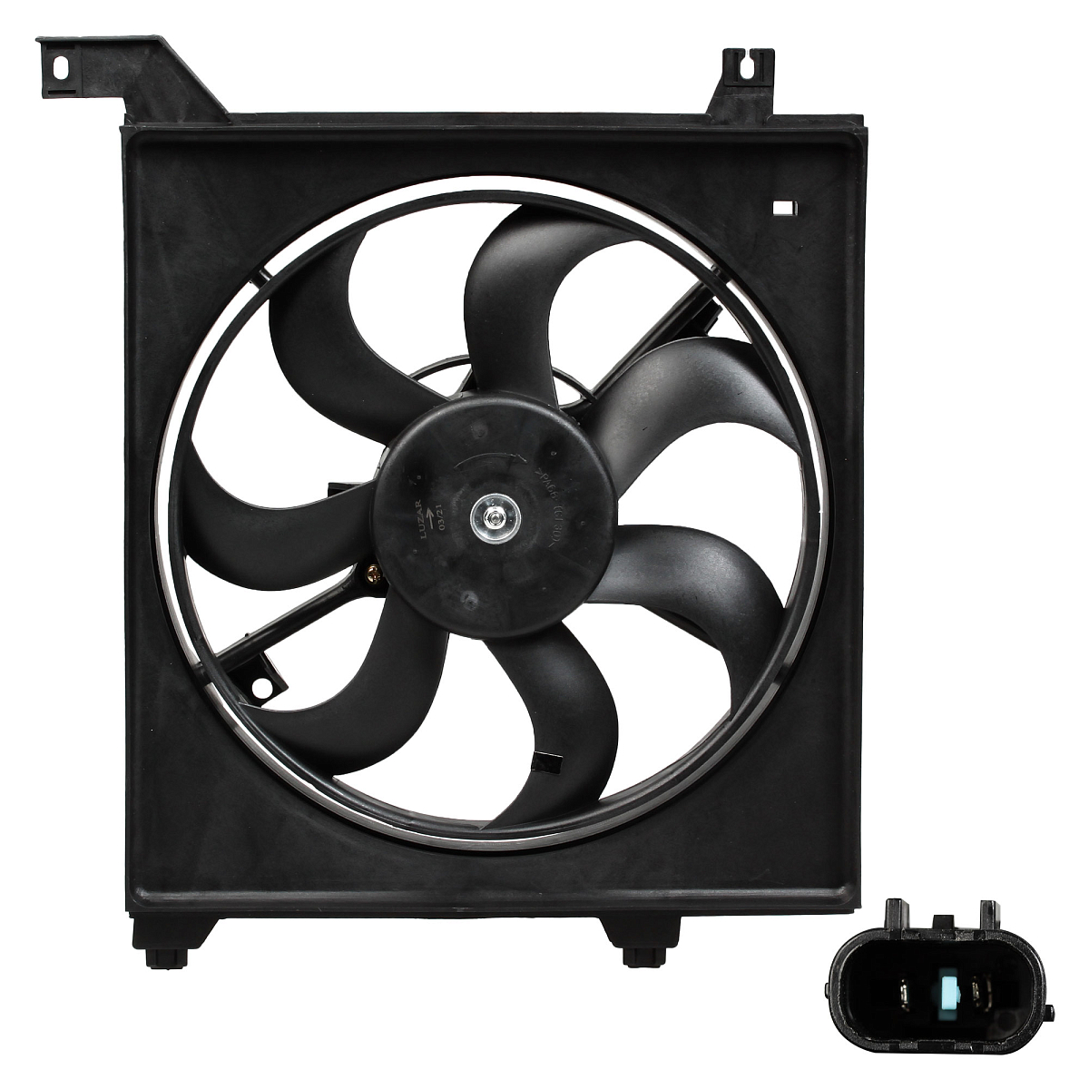 Электровентилятор охлаждения для автомобилей KIA Cerato I (04-) 1.6i/2.0i (с кожухом)