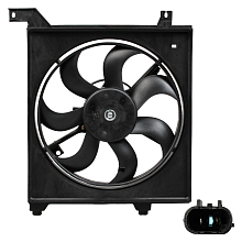 Электровентилятор охлаждения для автомобилей KIA Cerato I (04-) 1.6i/2.0i (с кожухом)