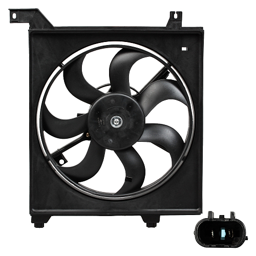 Электровентилятор охлаждения для автомобилей KIA Cerato I (04-) 1.6i/2.0i (с кожухом)