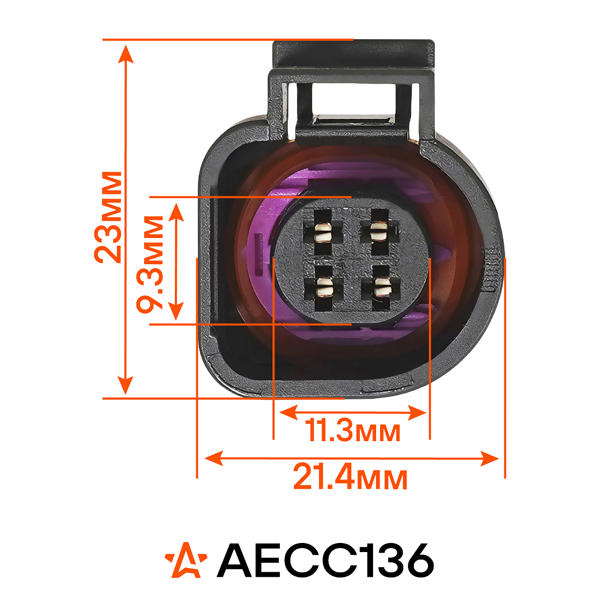 Разъём 4 pin с проводами для датчика температуры охл. жидкости VAG