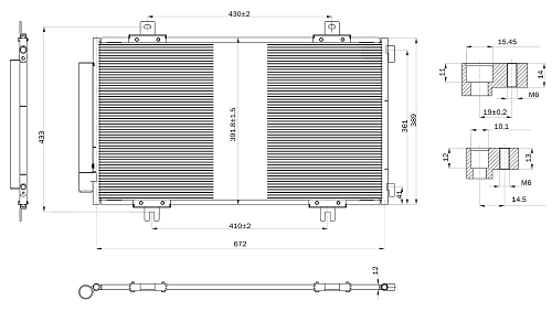Радиатор кондиционера для автомобилей SX4 II (S-Cross) (13-)/Vitara II (14-) 1.6i