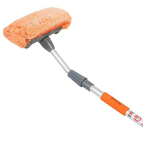 Швабра с насадкой для шланга, наклонной щеткой 29см и телескопической ручкой 140-200см