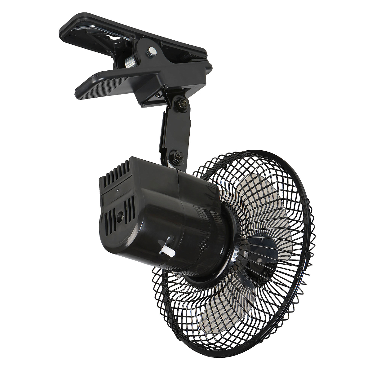 Вентилятор в салон 18см, 24В PRO, с автоповоротом, металл. корпус, прищепка