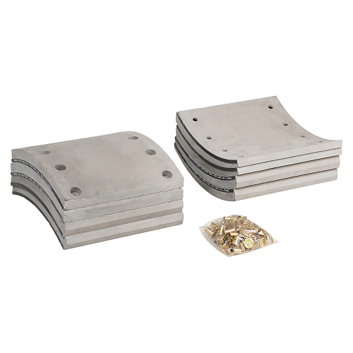 Накладка тормозной колодки для прицепов BPW/SAF (WVA 19477/19478) ремкомплект 4+4 шт. с заклёпками