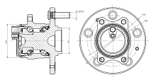 Ступица задняя в сборе с подшипником для автомобиля Москвич 3 (22-)/JAC JS4 (20-)
